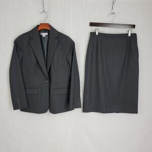 Pendleton Pencil Skirt Suit Womens 4 Dark Gray 100% Virgin Wool Career Business
